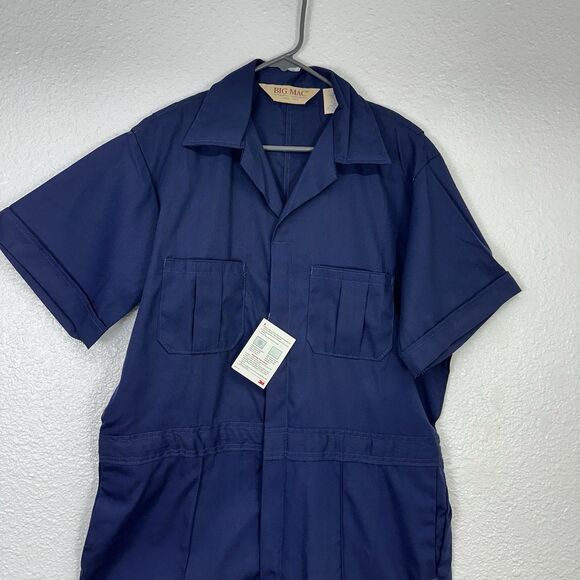 VTG BIG MAC PENNEYS BLUE COVERALLS MECHANIC / WORKWEAR UNIFORM 44Reg Dead Stock - Picture 2 of 16